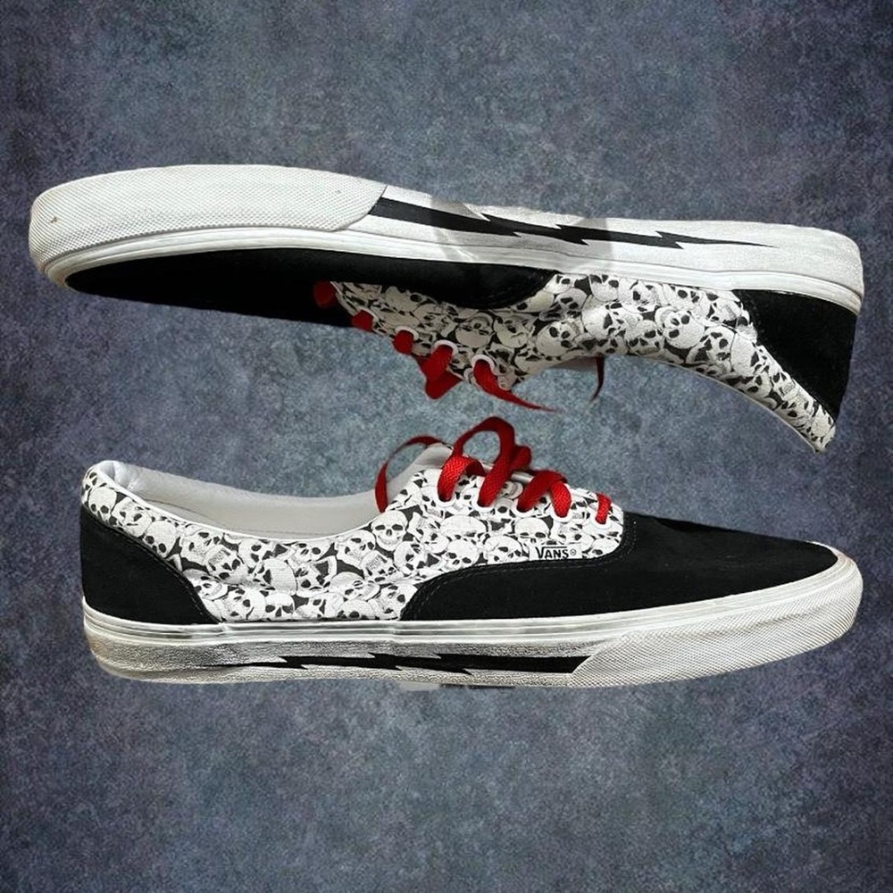 y2k gothic skulls custom vans skate shoes